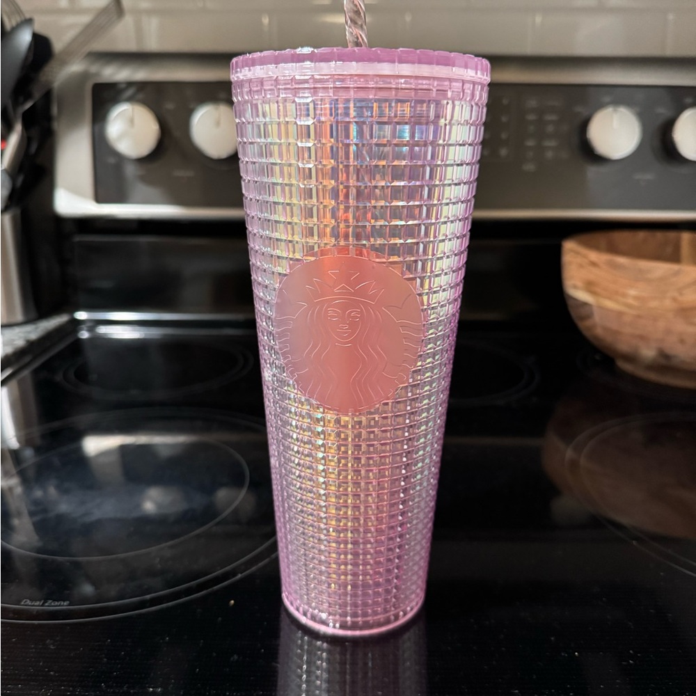 Starbucks Pink Iridescent Kaleidoscope Tumbler TikTok Colorful Preppy